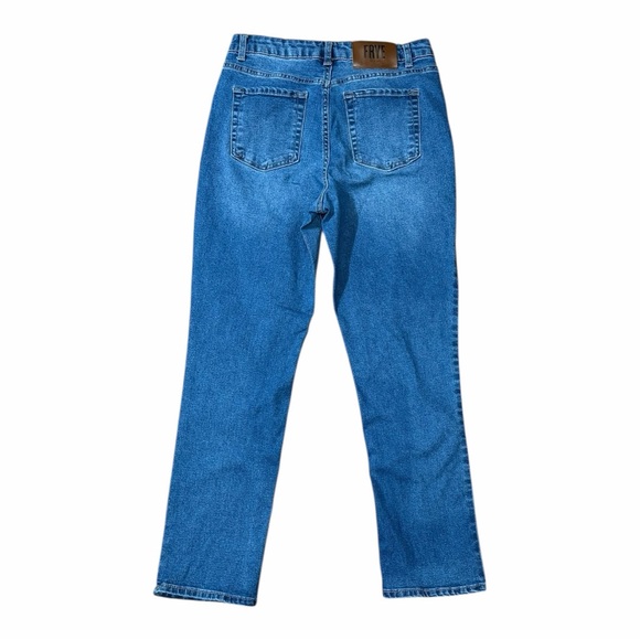 Frye Medium Wash Stretch Straight Leg Jeans | Sz 27 (US 4) Capsule Wardrobe - Picture 7 of 9